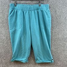 Croft & Barrow Women's Capris Pants Size Large Blue Cotton Blend Soft