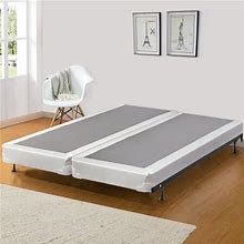 Wayton, 4" Split Sturdy Fully Assembled Wood Box Spring For Mattress, Queen, White