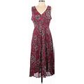 Just... Taylor Casual Dress - Midi: Red Paisley Dresses - Women's Size 2