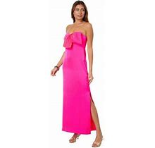 Carlynn Satin Maxi Bow Dress - Pink - Lilly Pulitzer Dresses