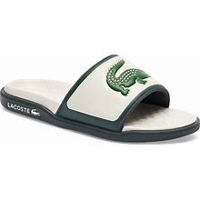 Lacoste Men's Serve Slide Dualiste Slip-On Sandals - White/Green - Size 9m