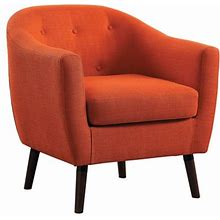 Homelegance Lucille Collection Living Room Home Barrel Accent Chair, Orange