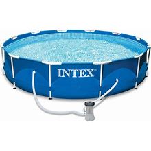 Intex 12' X 30" Metal Frame Set Above Ground Swimming Pool With Filter | 28211EH ,