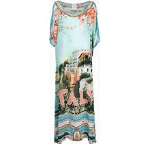 Camilla Graphic-Print Silk Crepe Kaftan Dress - Multicolour