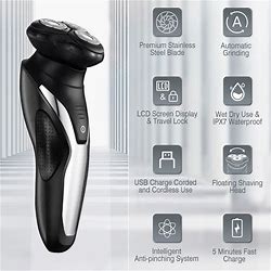 Htwon Nushelly 6D Rechargeable Electric Shaver Rotary Shavers With Pop-Up Trimmer Gift