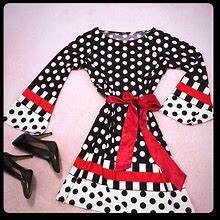 Msk Dresses | Retro Polka Dot Dress | Color: Black/White | Size: S