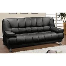 Alishia Black PU Leather Klik Klak Sofa Bed
