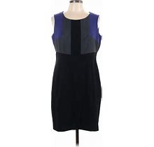 Marc New York Andrew Marc Casual Dress - Sheath Scoop Neck Sleeveless: Black Color Block Dresses - Women's Size 12