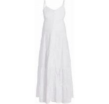 Nom Maternity Women's Lisboa Eyelet Maxi Dress - White - Size XL