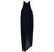 Venus Black Chiffon Overlay Bandage Dress Size 2 High Neckline