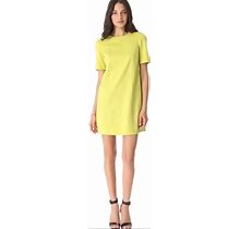 Tibi Dresses | Tibi Ponte Knit Dress Yellow Mod Short Sleeve | Color: Green/Yellow | Size: L