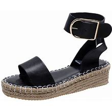 Jtckarpu Sandal Wedge Sandals For Women Buckle Summer Casual Sandals Walking Shoes