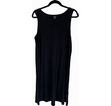 Eileen Fisher Sleeveless Dress Black. RN78121. Size L. Made In USA