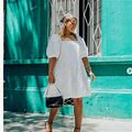 H&M Puff Sleeved Blogger Favorite White Short Dress