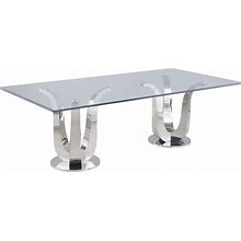 Contemporary Rectangular Glass Dining Table - Chintaly ADELLE-DT-RCT