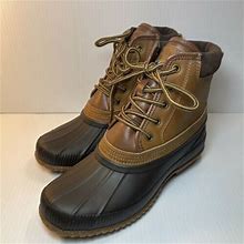 Tommy Hilfiger Mens Duck Boots Size 7 - Tmcasey-Ss - Brown Leather