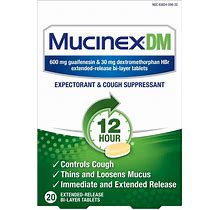 Mucinex DM 12 Hour Cough Medicine - Tablets - 20 Ct