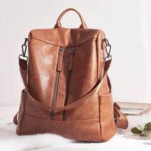 Women's Jane Backpack Purse Leather Brown A | Color: Black/Brown/Tan | Size: Os