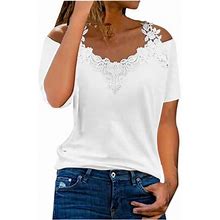 Mitankcoo Womens Short Sleeve Shirts 2024 - Floral Tops Fashion Casual Clothes Crew Neck Summer Outfits