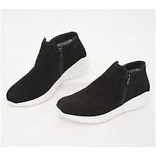Naot Leather Dual-Zip Sneakers - Zodiac, Size EU 39(US 8-8.5), Blackvlvtnubuck