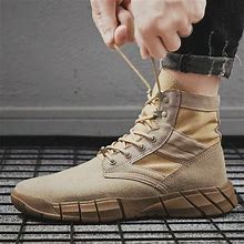 Men's Tactical Army Boots Leather Non-Slip Combat Boot Outdoor Work Ankle Shoes