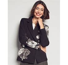 Women's Floral Jacquard Jacket In Black Size Small | Chico's