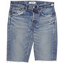 MOUSSY VINTAGE Denim Shorts: Blue Solid Mid-Length Bottoms - Women's Size 25 - Medium Wash