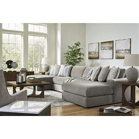 Ashley Avaliyah Ash Modular 4 Piece Double Chaise Sectional, Gray Contemporary And Modern Sectional Sofas And Couches From Coleman Furniture
