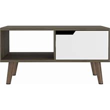 Tuhome Furniture TUHOME Olso Coffee Table 2.0 - Dark Brown / White Engineered Wood - Living Room