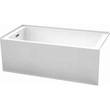 Wyndham Collection WCBTW16030L Grayley 60" Three Wall Alcove Acrylic Soaking Tub With Left Drain Drain Assembly And Overflow White / Polished Chrome