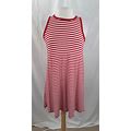 Old Navy Sleeveless Knit Swing Dress M Petite Red White Striped