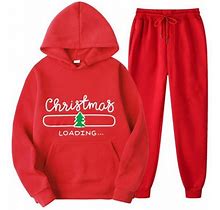 Diufon Christmas Tracksuits For Women Long Sleeve Hoodies Sweatshirts Jogger Pants 2 Piece Outfits