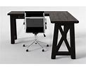Corner Desk + Office Chair Industrial - Black - Wood - 60"W X 60"D X 31"H At Living Spaces