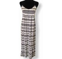 Isda & Co. Black White Striped Maxi Shift Dress