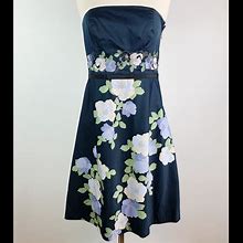 Loft Dresses | Ann Taylor Loft Floral Embroidered Dress Size 4P | Color: Blue/Green | Size: 4P