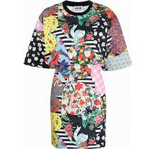 MOSCHINO JEANS - Mix-Print Cotton T-Shirt Dress - Women - Cotton/Cupro/Spandex/Elastane/Acetate - 38 - Black