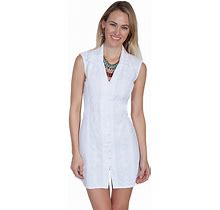 Scully Western Dress Womens Sleeveless Button White F0_PSL-177
