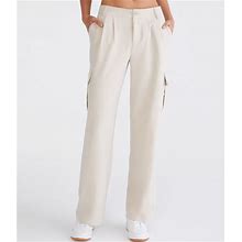 Aeropostale Womens' Low-Rise Cargo Trousers - Light Grey - Size XS - Polyester - Teen Fashion & Clothing - Shop Spring Styles