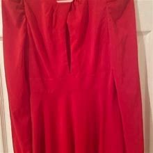 Express Dresses | Express Red Long Sleeve Puff Shoulder Dress Size 0 | Color: Red | Size: 0