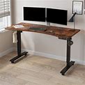 17 Stories Daiah Ergonomic Curved Height Adjustable Standing Desk Wood/Metal In Black | 55 W X 30 D In | Wayfair 5A300870c9e0f1ad41cb23634125de07
