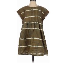 COREY By Corey Lynn Calter Casual Dress - Shift Crew Neck Short Sleeves: Green Print Dresses - Women's Size Small