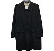 LARRY LEVINE SPORT Women's Black Water Resistant Tan Lined Coat Jacket L