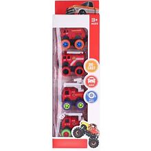 Funnyfairye Fire Truck Model Toy, 4Pcs Porable Impact Resistant Pull Back Car Model Bright Color Alloy Plastic For Party For Children