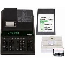 Monroe Ultimatex Elite Printing Calculator/Adding Machine Bundle With Ribbons, Paper And Foam Calculator Stand