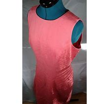 Talbots Womens Dress Sleeveless Size 10 Linen Pink Lined Knee Length