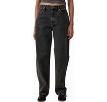 Cotton On Women's Loose Straight Jeans - Smokey Black - Size 18