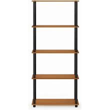 Five Shelf Multipurpose Bookshelf, Cherry/Black By Ashley, Furniture > Home Office > Bookcases