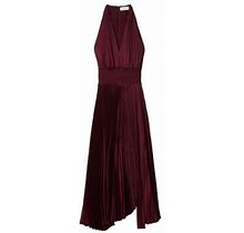 A.L.C. Women's Rose Satin Pleated Midi-Dress - Chicory - Size 12