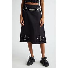 Inverted Detail Cotton Skirt