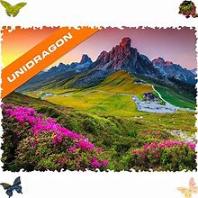 Unidragon Wooden Puzzle Jigsaw, Best Gift For Adults And Kids, Unique Shape Jigsaw Pieces Nature Mountain, 17.3 X 12.1 Inches, 500 Pieces, King Size